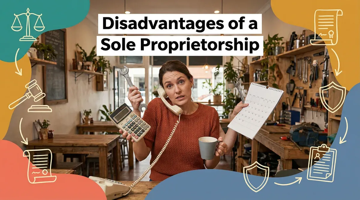 Woman juggling the disadvantages of sole proprietorship