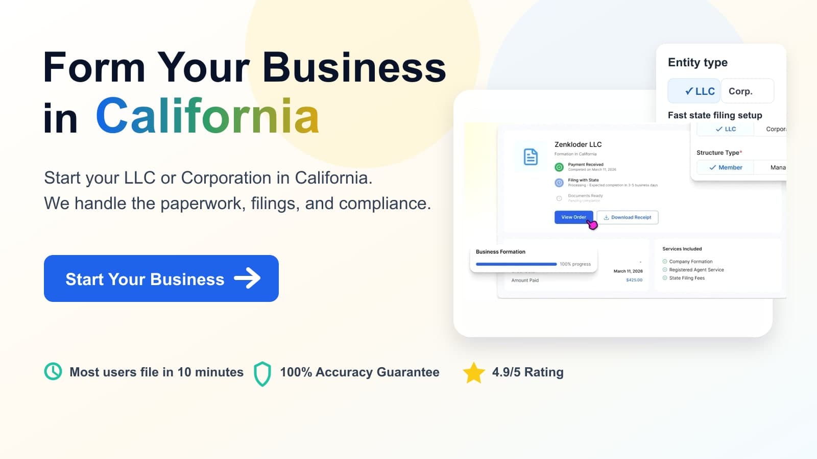 Form Your Business in California