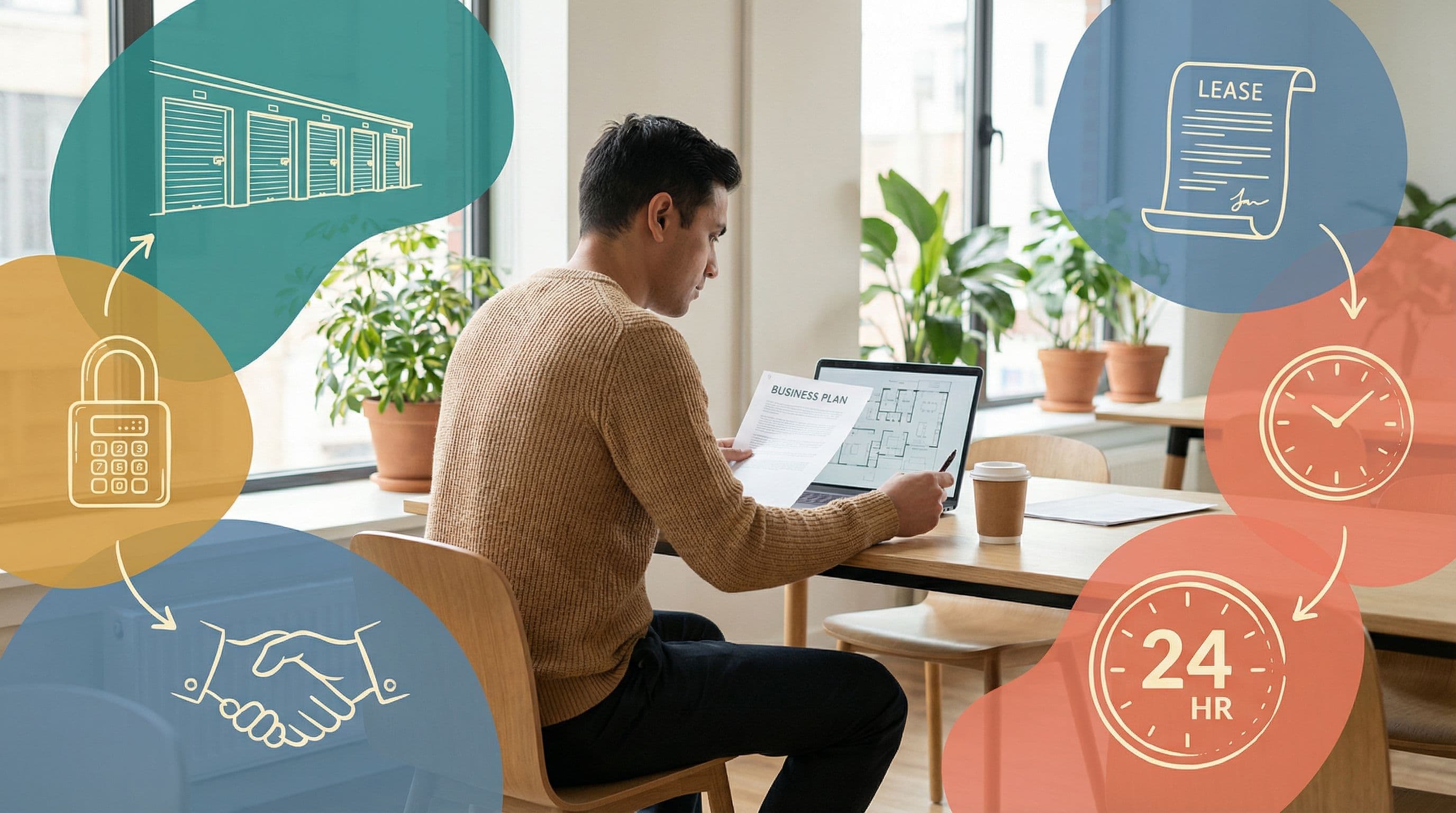 Man running his self-storage business