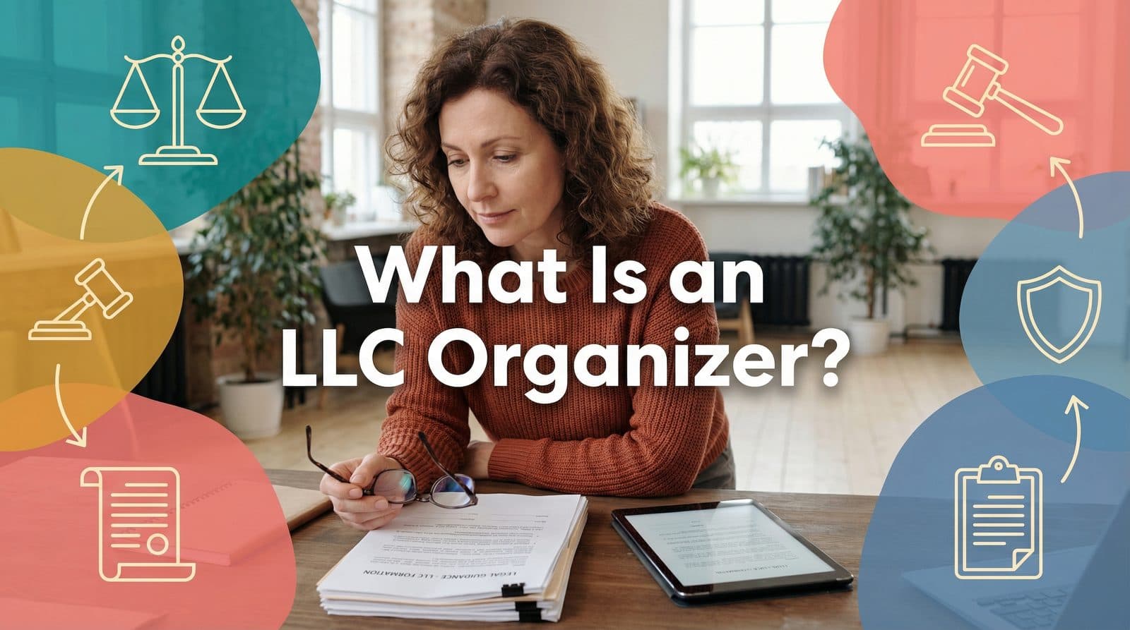 Woman researching what is an LLC organizer
