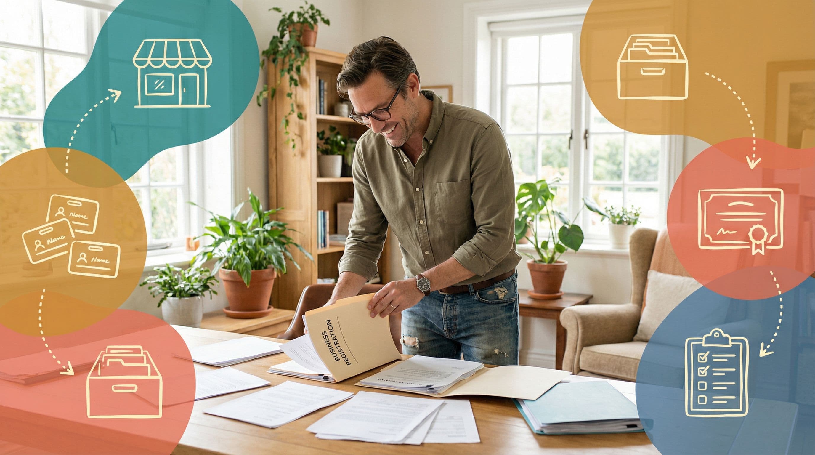 Business man setting up DBAs