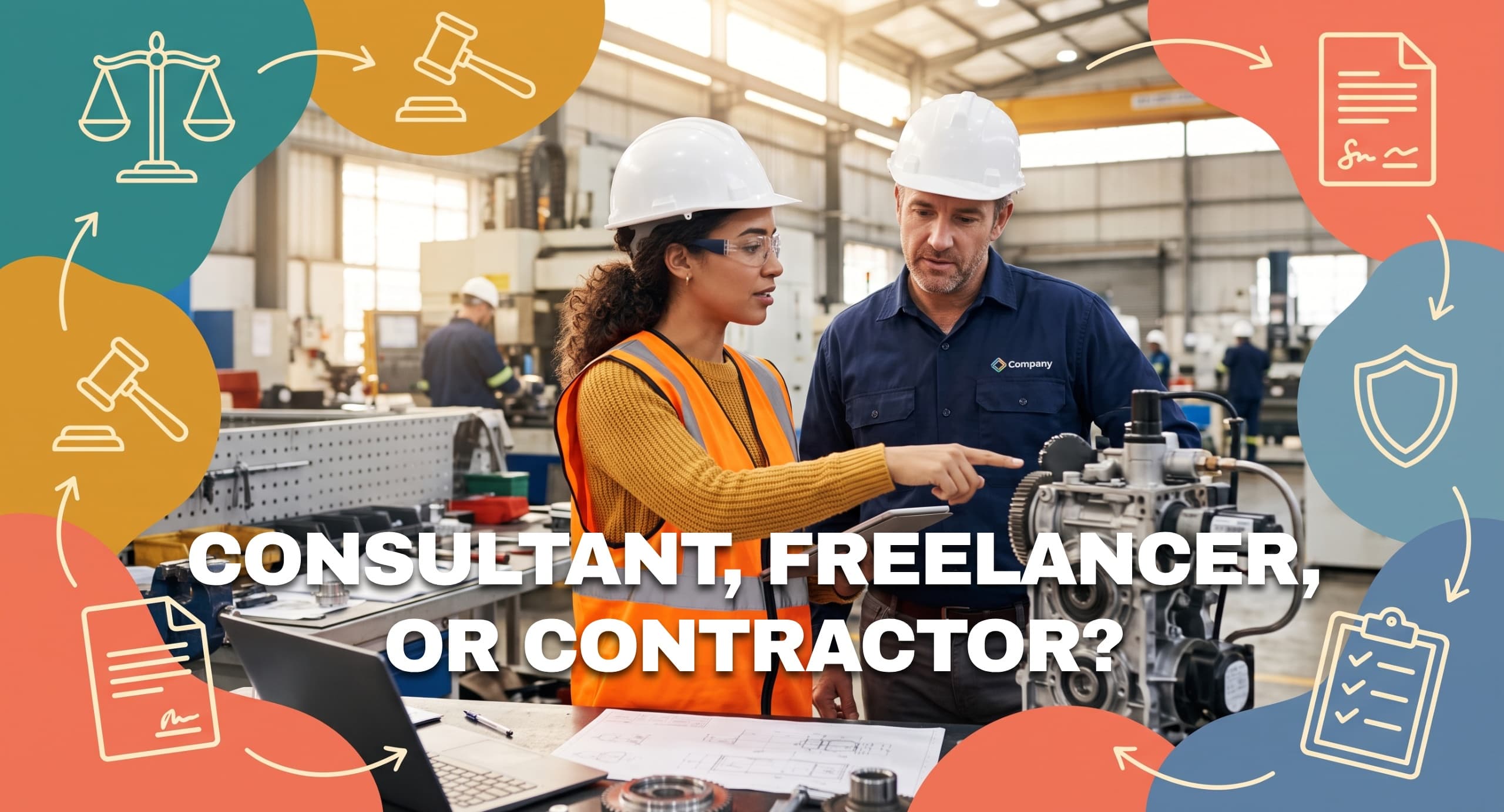 An independent engineering consultant reviewing industrial machinery with a plant manager