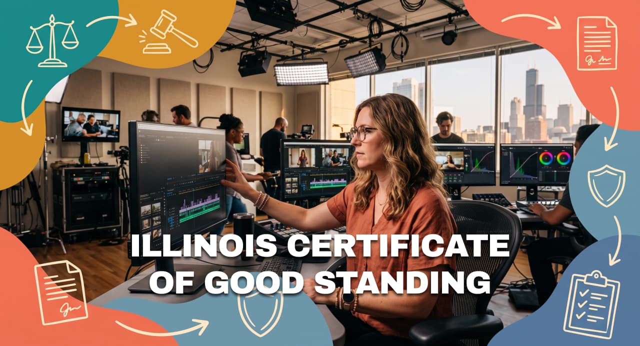 Illinois video professional working with an LLC certificate of good standing.