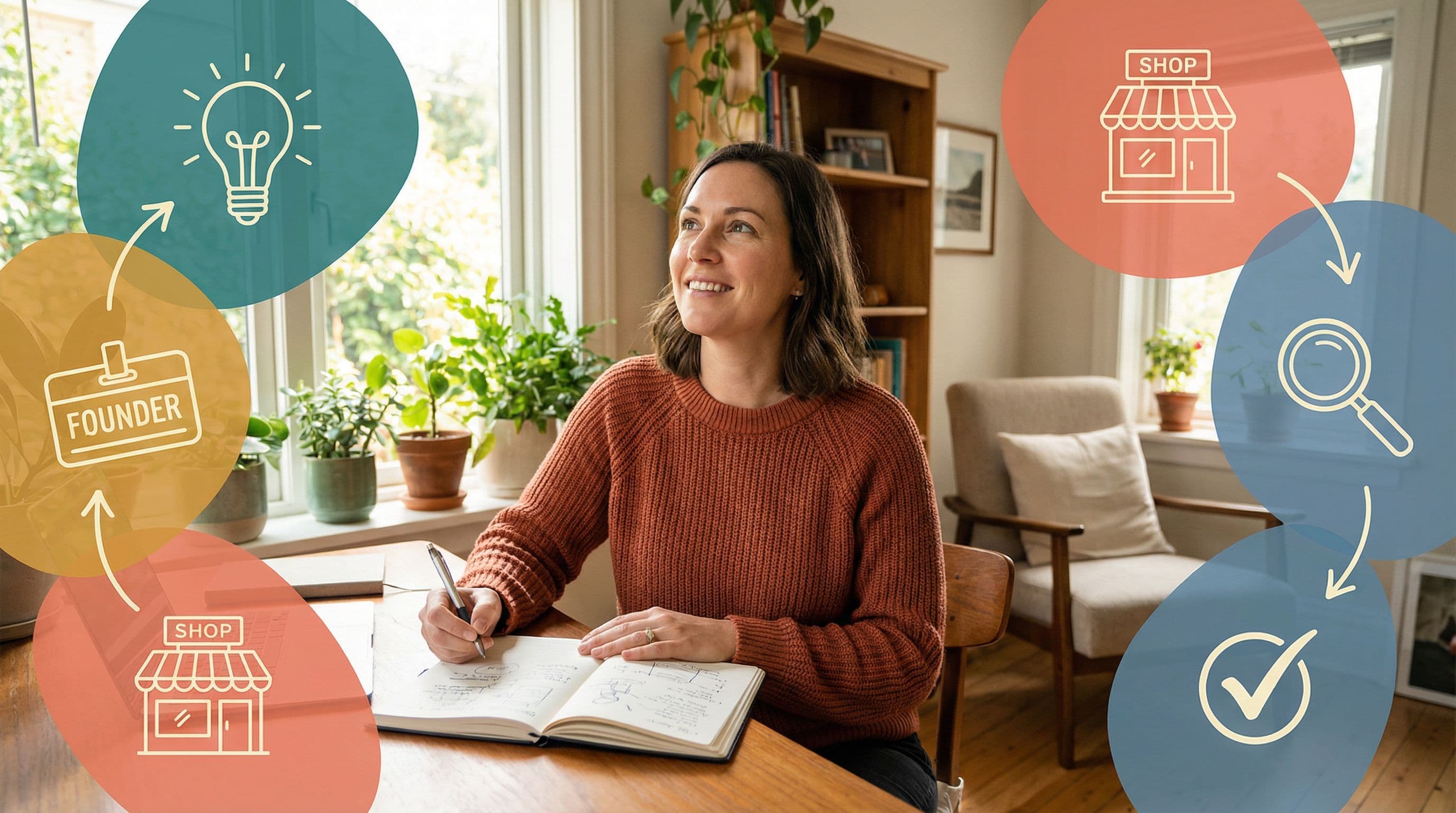 Woman choosing a llc business name